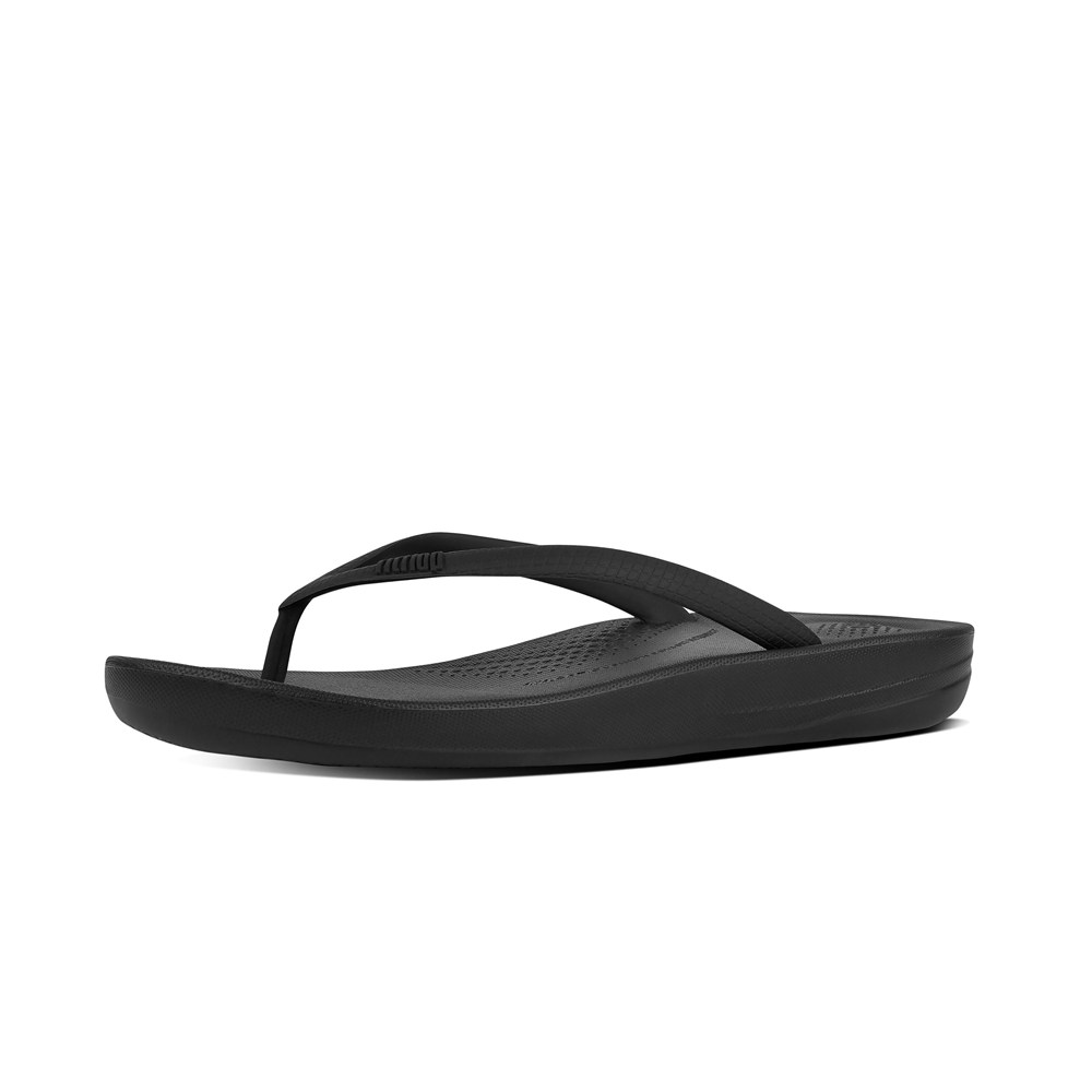 Fitflop Womens Flip-flops Black - Iqushion Ergonomic - 82OMZQFHB